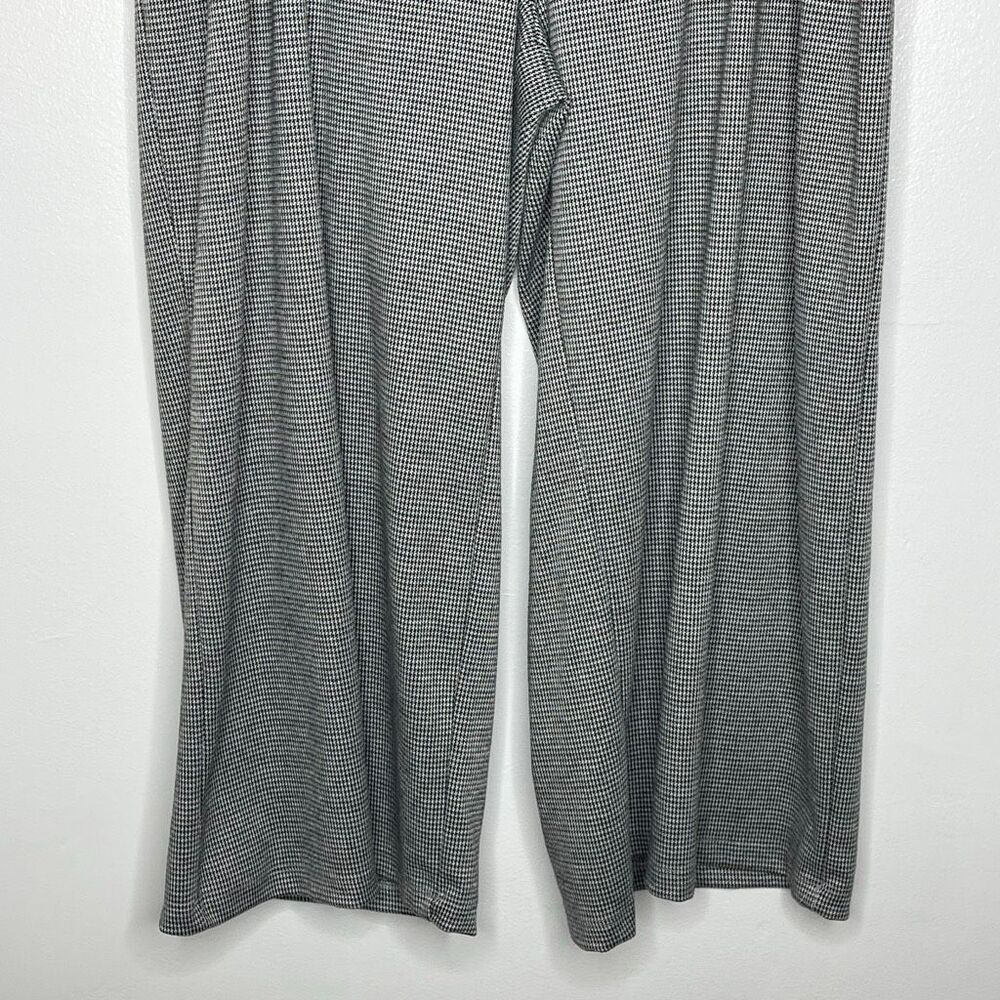 Anthropologie Maeve Houndstooth Wide Leg Cropped Pants Black White Women Size XL - Picture 4 of 10